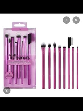 Real Techniques Metallic Pink 8-Piece Eye Brush Set